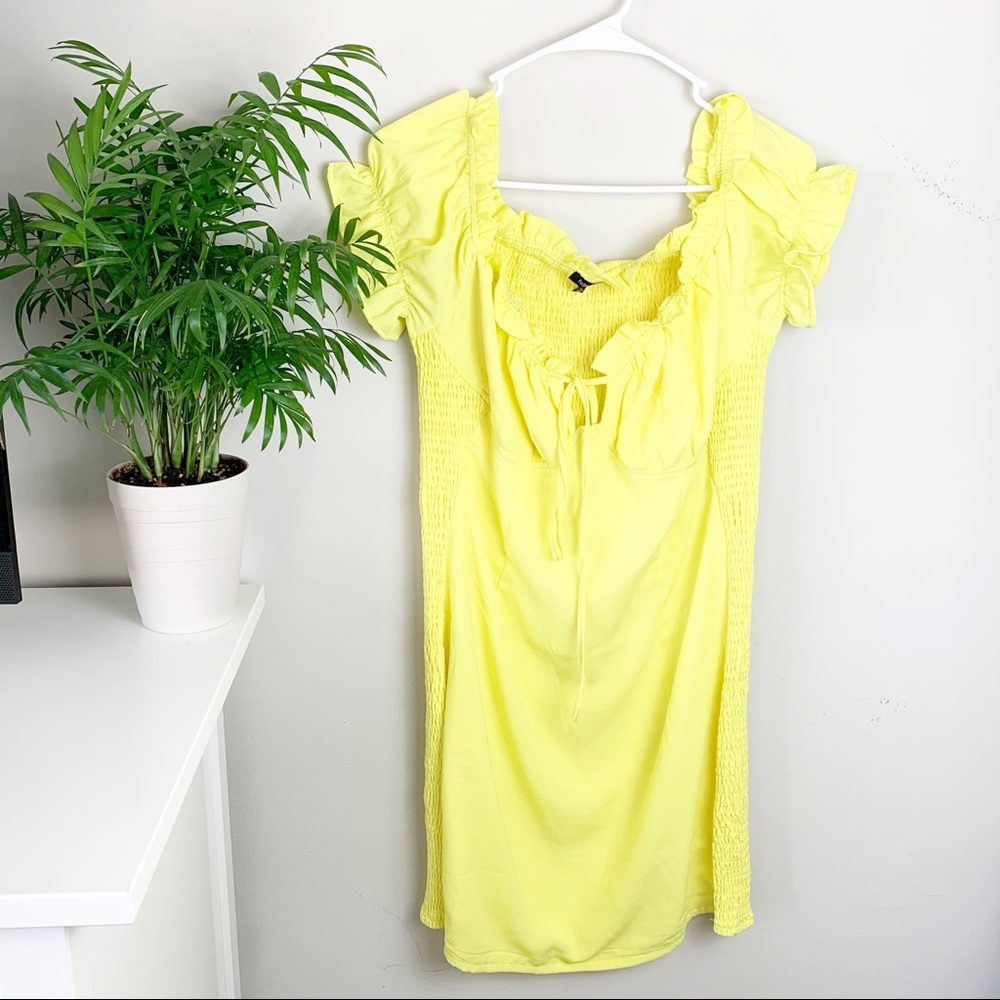 NWOT Fashion Nova Yellow Cinched Dress